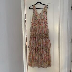 Needle & Thread floral ruffle, Candice gown size US 8